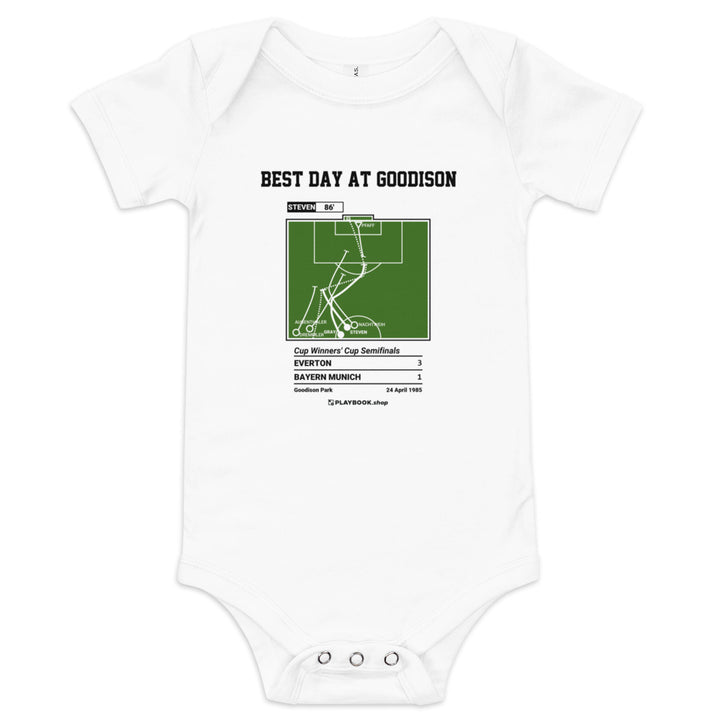 Greatest Everton Goals Baby Bodysuit: Best Day at Goodison (1985)