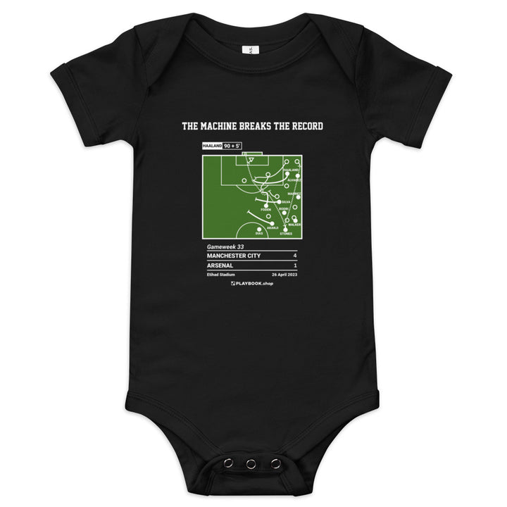Greatest Manchester City Goals Baby Bodysuit: The Machine breaks the record (2023)
