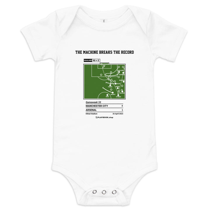 Greatest Manchester City Goals Baby Bodysuit: The Machine breaks the record (2023)