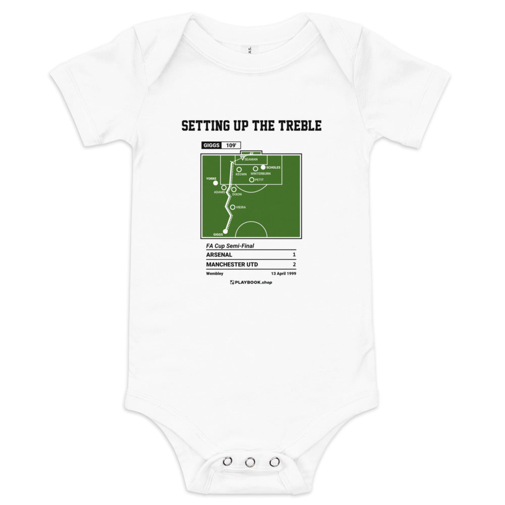 Greatest Manchester United Goals Baby Bodysuit: Setting up the Treble (1999)