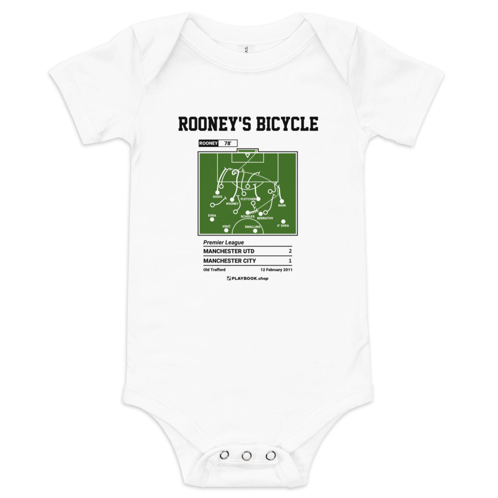 Greatest Manchester United Goals Baby Bodysuit: Rooney's Bicycle (2011)