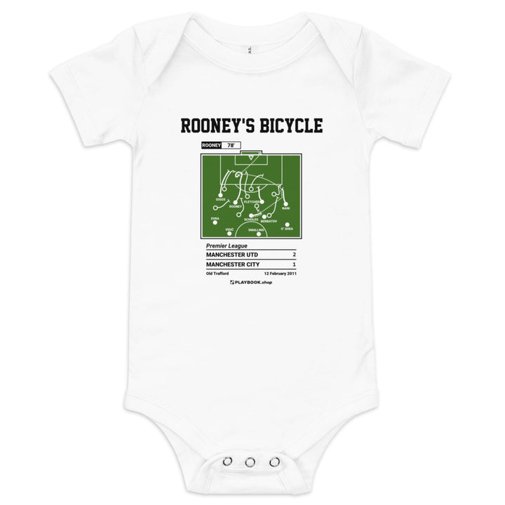 Greatest Manchester United Goals Baby Bodysuit: Rooney's Bicycle (2011)