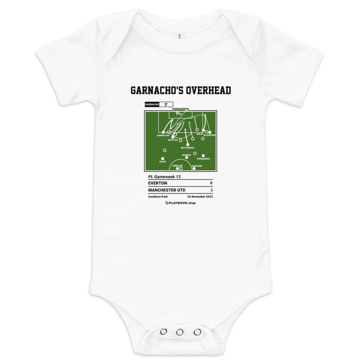 Greatest Manchester United Goals Baby Bodysuit: Garnacho's Overhead (2023)