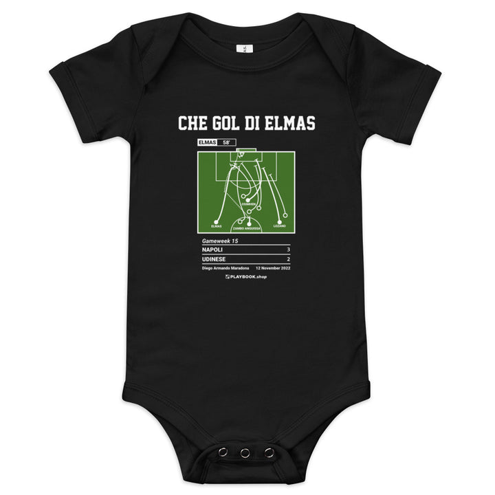 Greatest Napoli Goals Baby Bodysuit: Che gol di Elmas (2022)