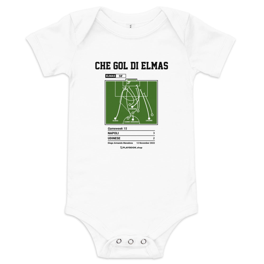 Greatest Napoli Goals Baby Bodysuit: Che gol di Elmas (2022)