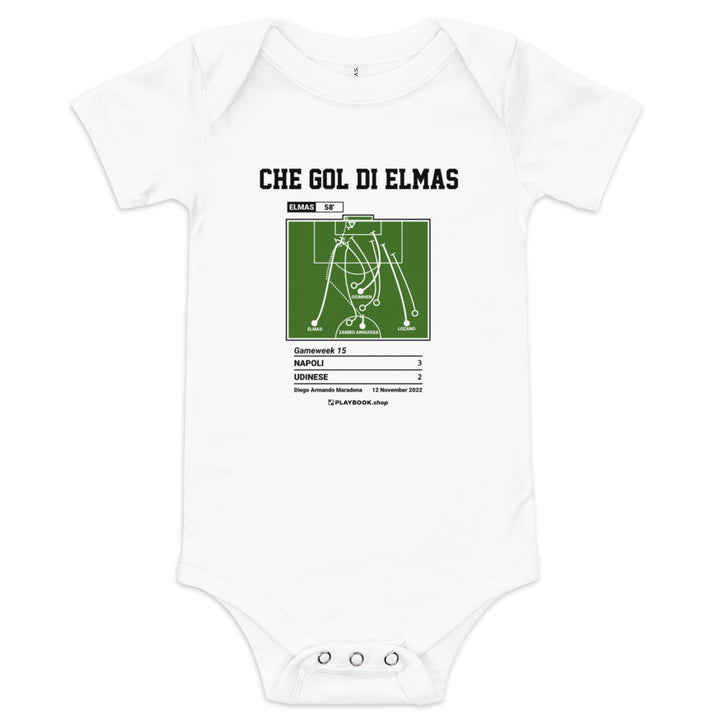 Greatest Napoli Goals Baby Bodysuit: Che gol di Elmas (2022)
