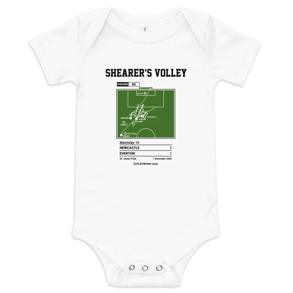Greatest Newcastle Goals Baby Bodysuit: Shearer's Volley (2002)