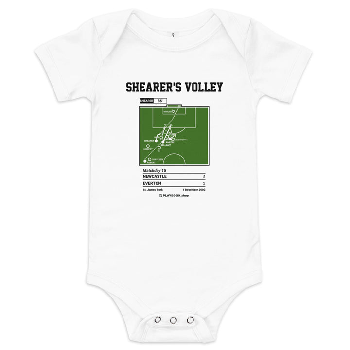 Greatest Newcastle Goals Baby Bodysuit: Shearer's Volley (2002)