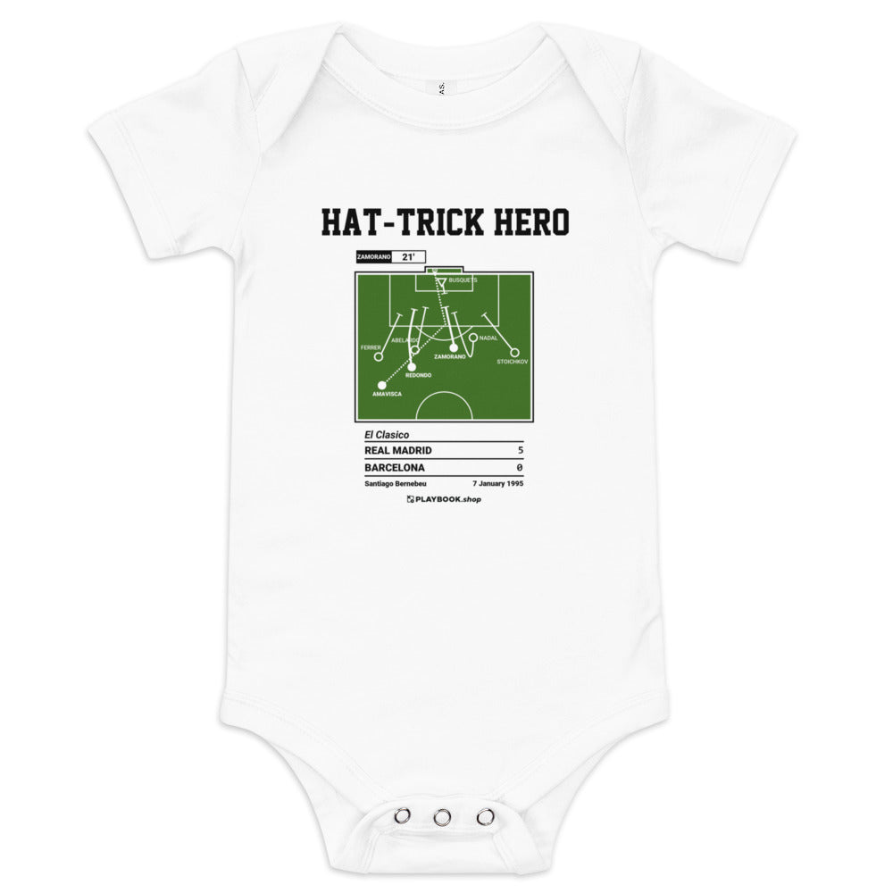 Greatest Real Madrid Goals Baby Bodysuit: Hat-trick hero (1995)