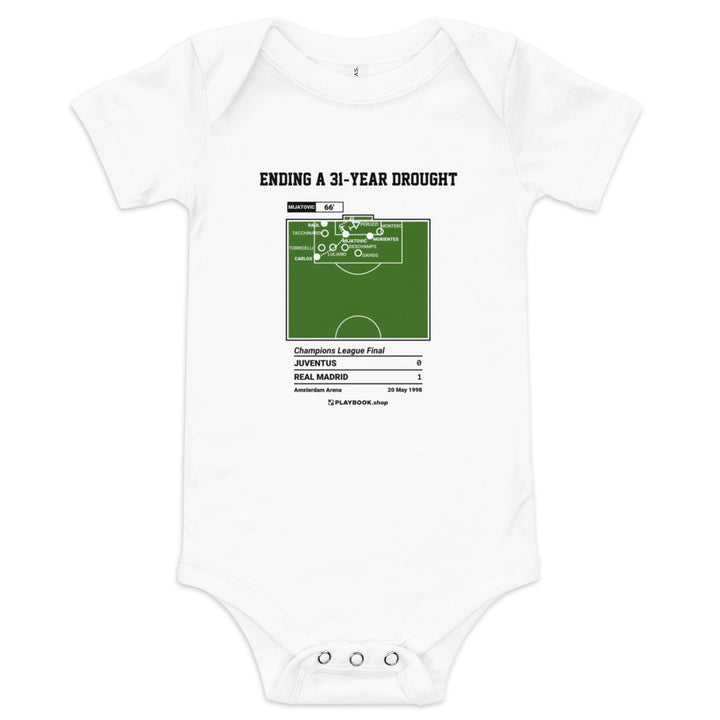 Greatest Real Madrid Goals Baby Bodysuit: Ending a 31-Year Drought (1998)