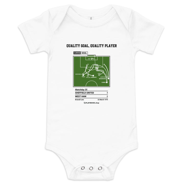 Greatest Sheffield United Goals Baby Bodysuit: Quality goal, quality player (1975)