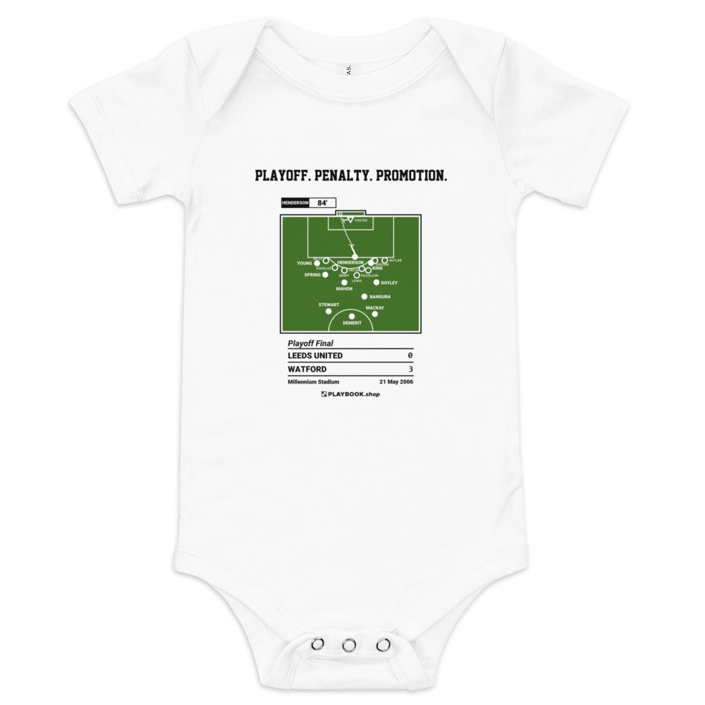 Greatest Watford Goals Baby Bodysuit: Playoff. Penalty. Promotion. (2006)