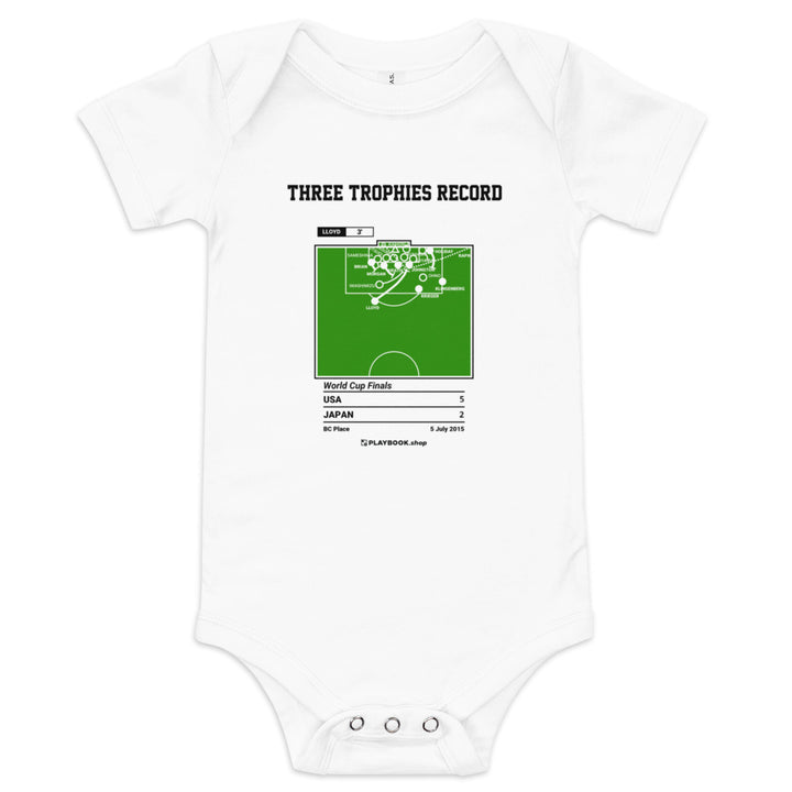 Greatest USWNT Goals Baby Bodysuit: Three trophies record (2015)