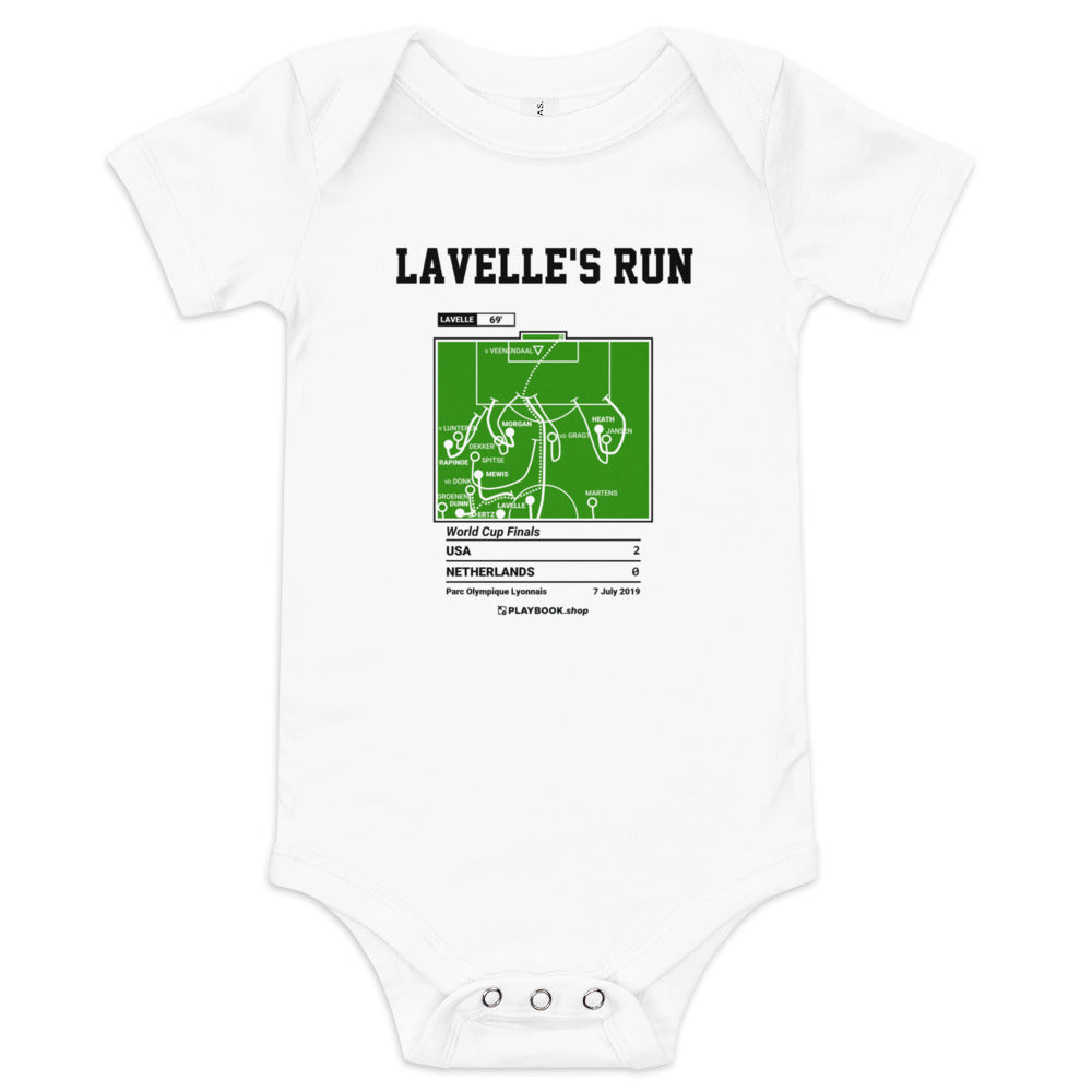 Greatest USWNT Goals Baby Bodysuit: Lavelle's Run (2019)