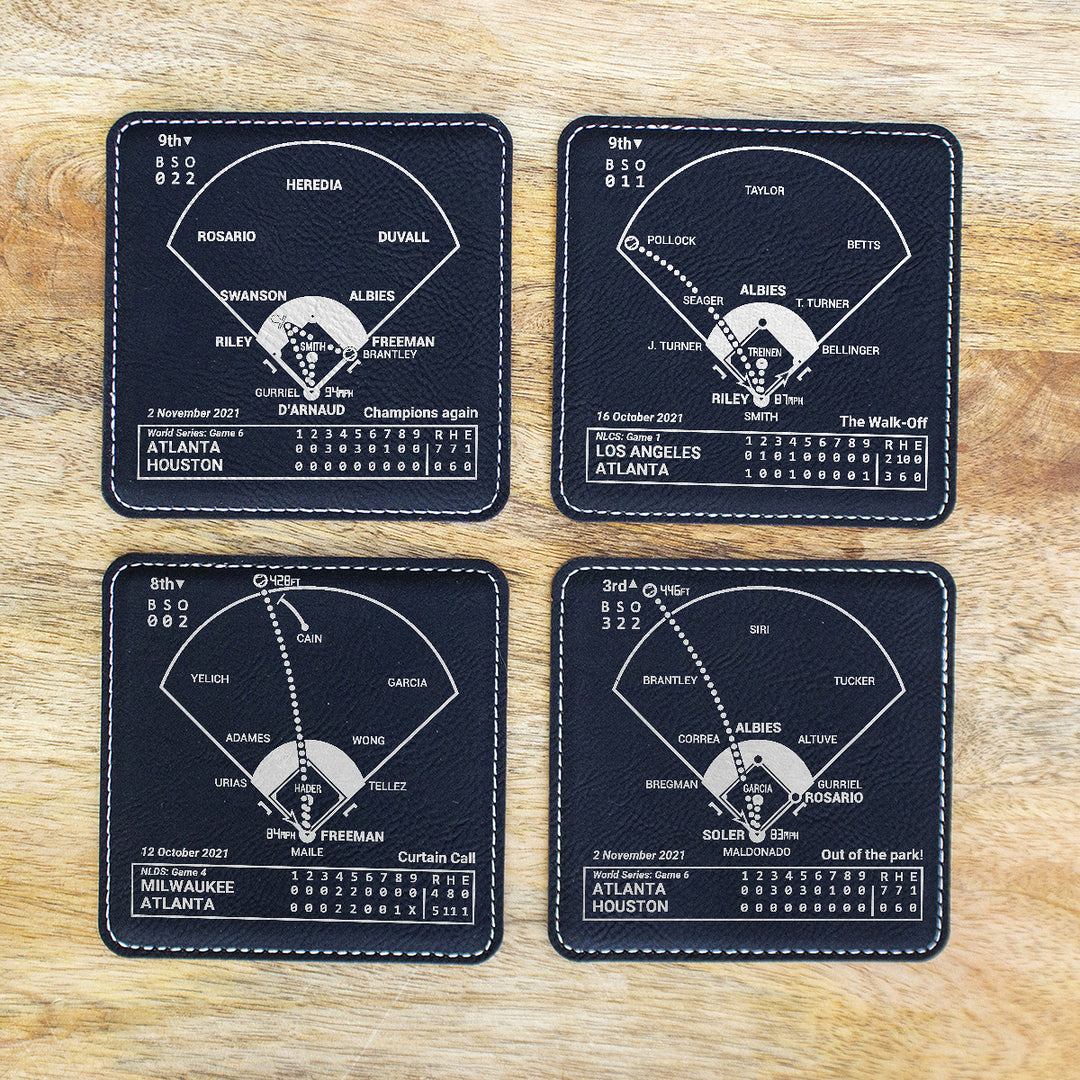 <b>2021 Champions</b> Braves Plays: Leatherette Coasters (Set of 4)