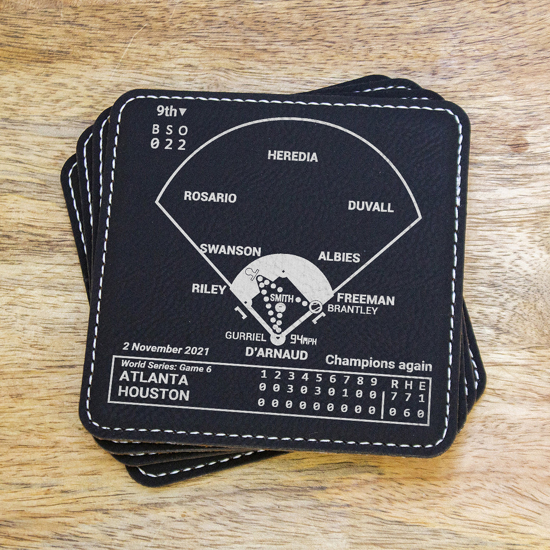 <b>2021 Champions</b> Braves Plays: Leatherette Coasters (Set of 4)