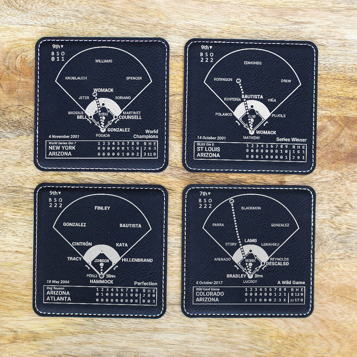 Arizona Diamondbacks Greatest Plays: Leatherette Coasters (Set of 4)