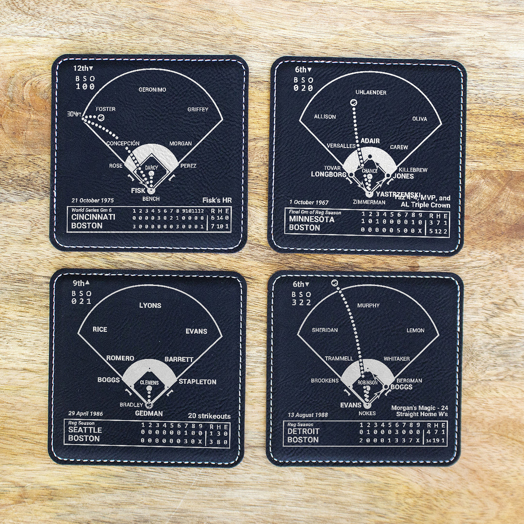 Greatest Red Sox Vintage Plays: Leatherette Coasters (Set of 4)