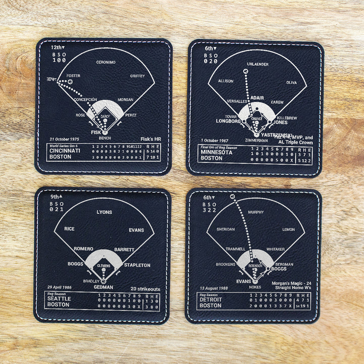Greatest Red Sox Vintage Plays: Leatherette Coasters (Set of 4)