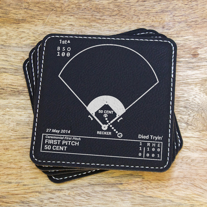 First Pitch Bloopers Leatherette Coasters (Set of 4)