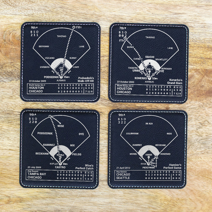 Chicago White Sox Greatest Plays: Leatherette Coasters (Set of 4)