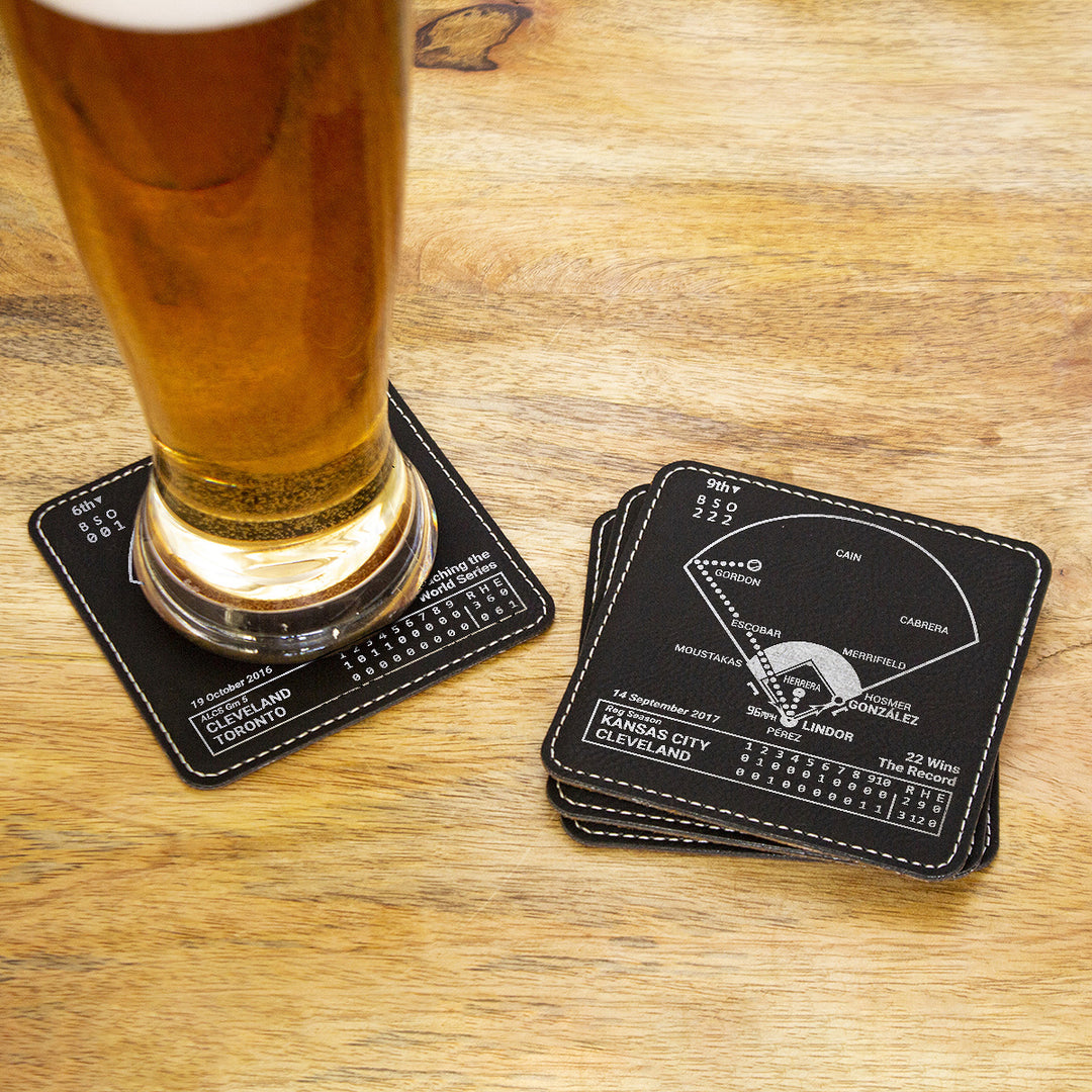 Cleveland Guardians Greatest Plays: Leatherette Coasters (Set of 4)