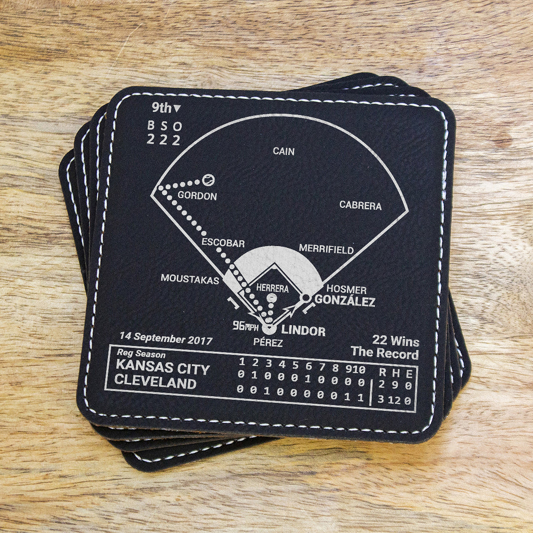 Cleveland Guardians Greatest Plays: Leatherette Coasters (Set of 4)
