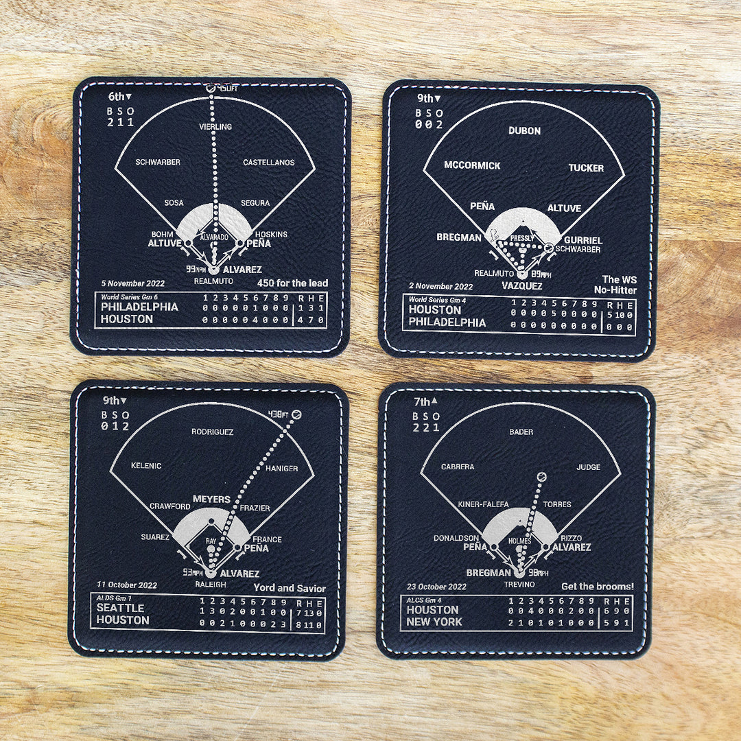 <b>2022 Champions</b> Astros Plays: Leatherette Coasters (Set of 4)