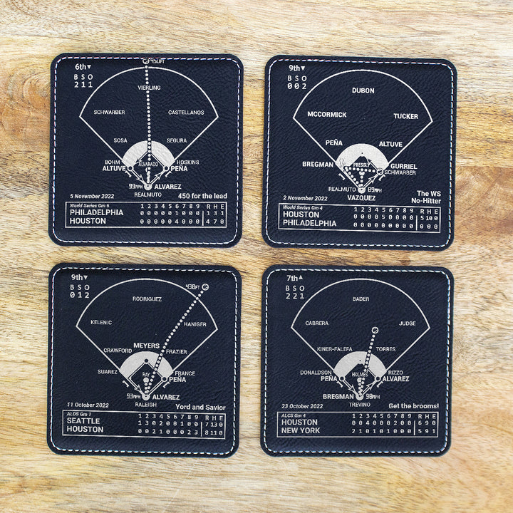 <b>2022 Champions</b> Astros Plays: Leatherette Coasters (Set of 4)