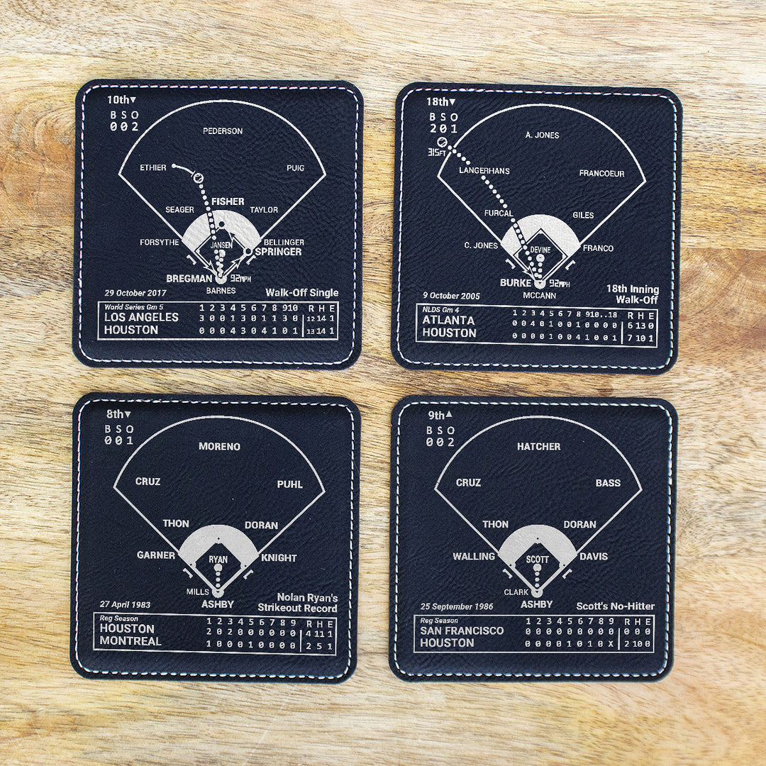 Houston Astros Greatest Plays: Leatherette Coasters (Set of 4)