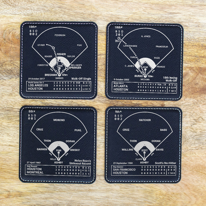 Houston Astros Greatest Plays: Leatherette Coasters (Set of 4)