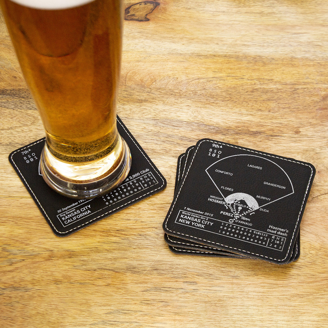 Kansas City Royals Greatest Plays: Leatherette Coasters (Set of 4)