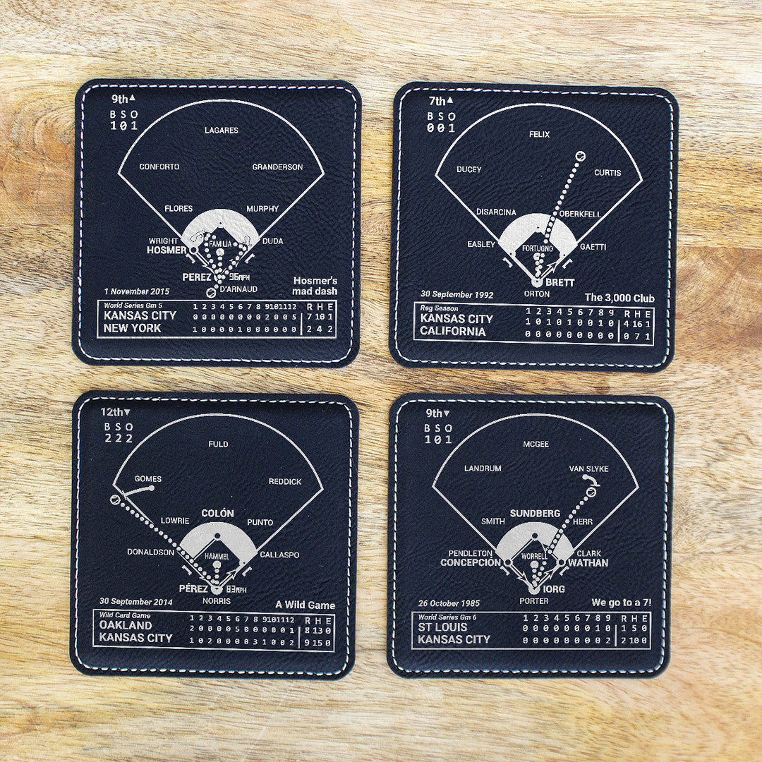 Kansas City Royals Greatest Plays: Leatherette Coasters (Set of 4)
