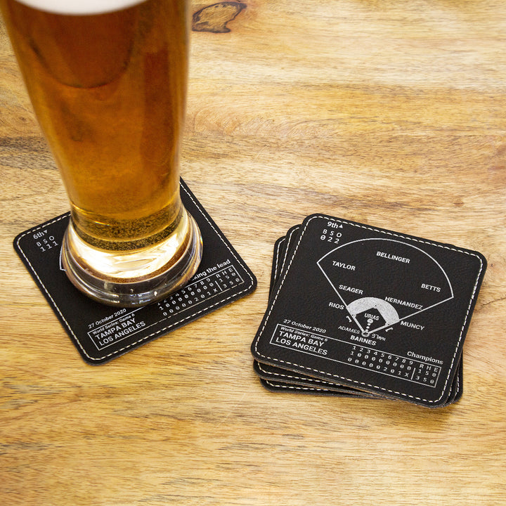 <b>2020 Champions</b> Dodgers Plays: Leatherette Coasters (Set of 4)