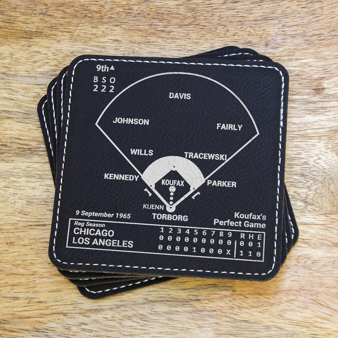Los Angeles Dodgers Greatest Plays: Leatherette Coasters (Set of 4)