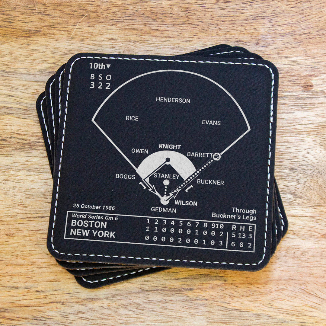 New York Mets Greatest Plays: Leatherette Coasters (Set of 4)