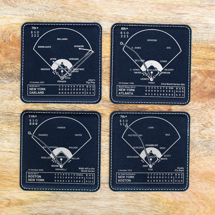 Greatest Yankees Modern Plays: Leatherette Coasters (Set of 4)