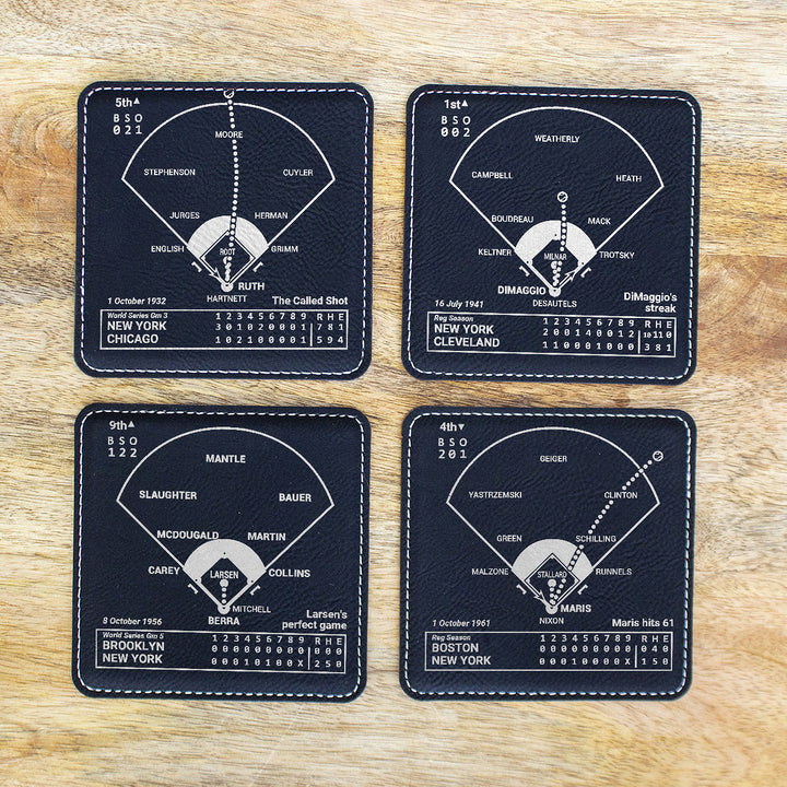 Greatest Yankees Vintage Plays: Leatherette Coasters (Set of 4)