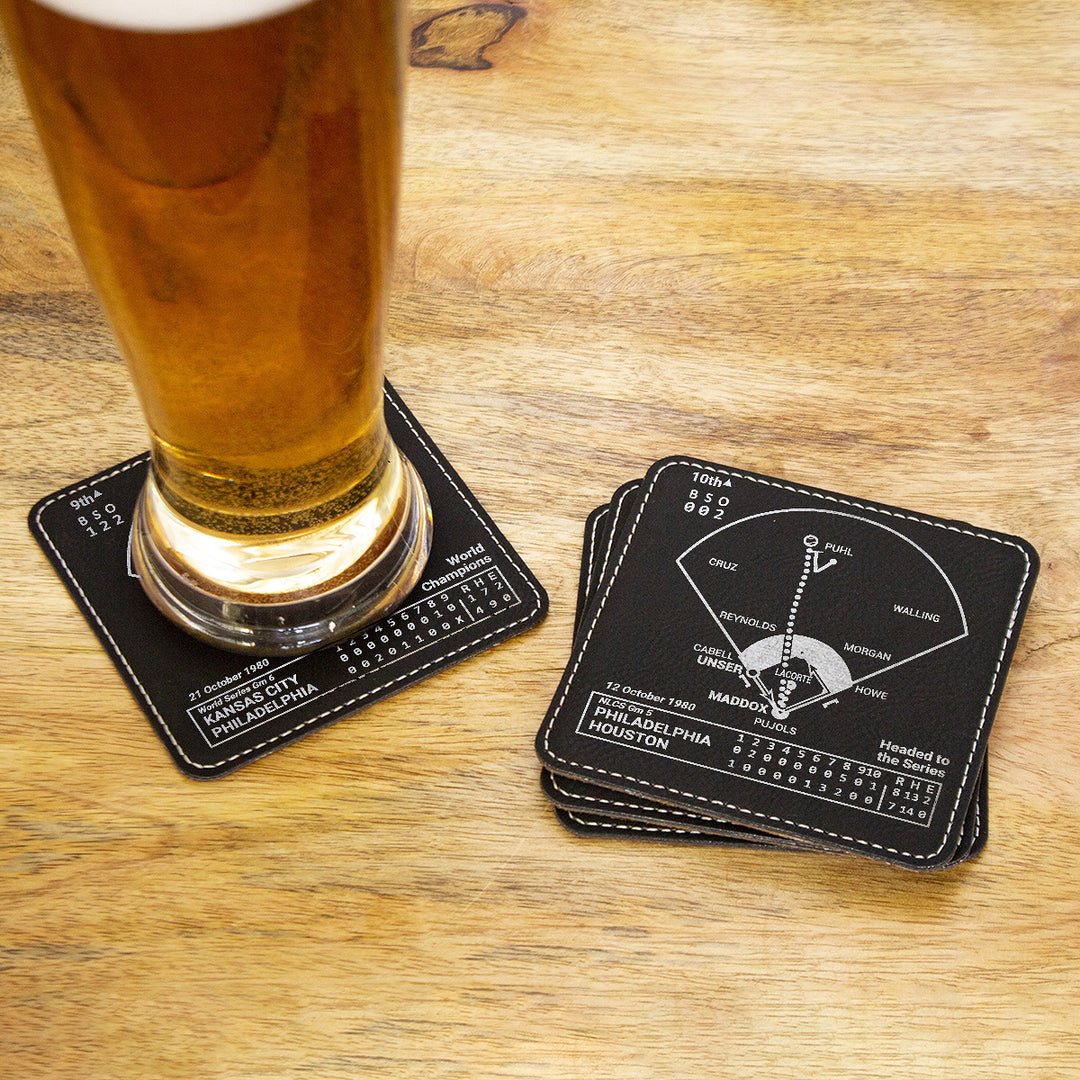 Philadelphia Phillies Greatest Plays: Leatherette Coasters (Set of 4)