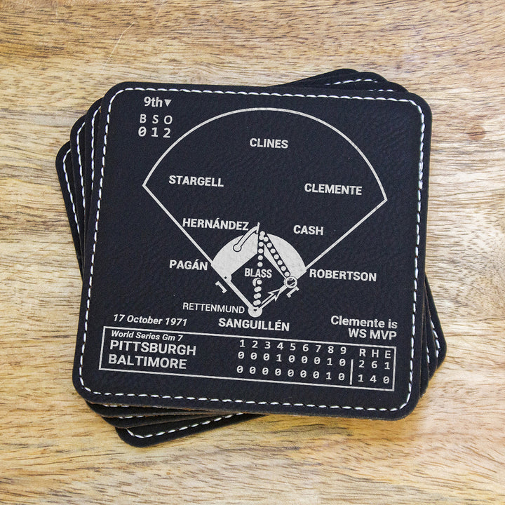 Pittsburgh Pirates Greatest Plays: Leatherette Coasters (Set of 4)