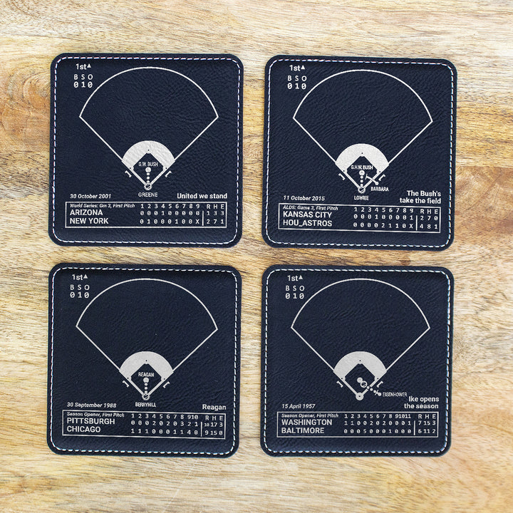 Republican Presidents First Pitches Leatherette Coasters (Set of 4)