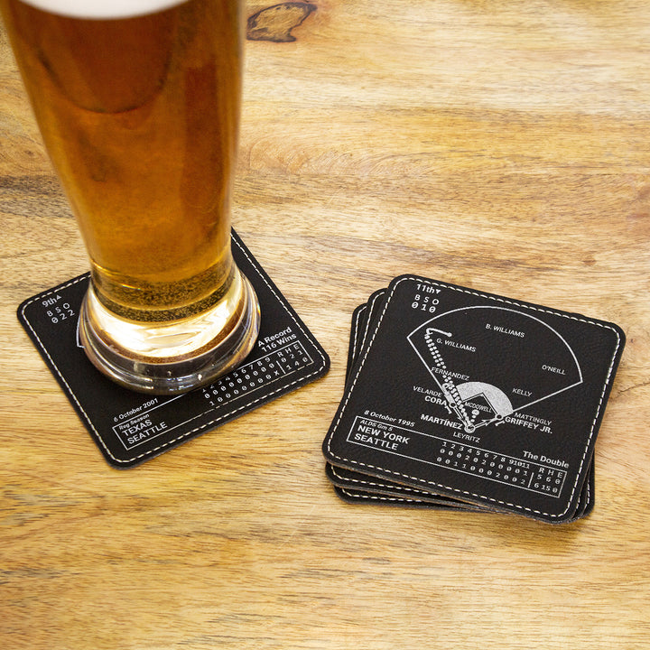Seattle Mariners Greatest Plays: Leatherette Coasters (Set of 4)