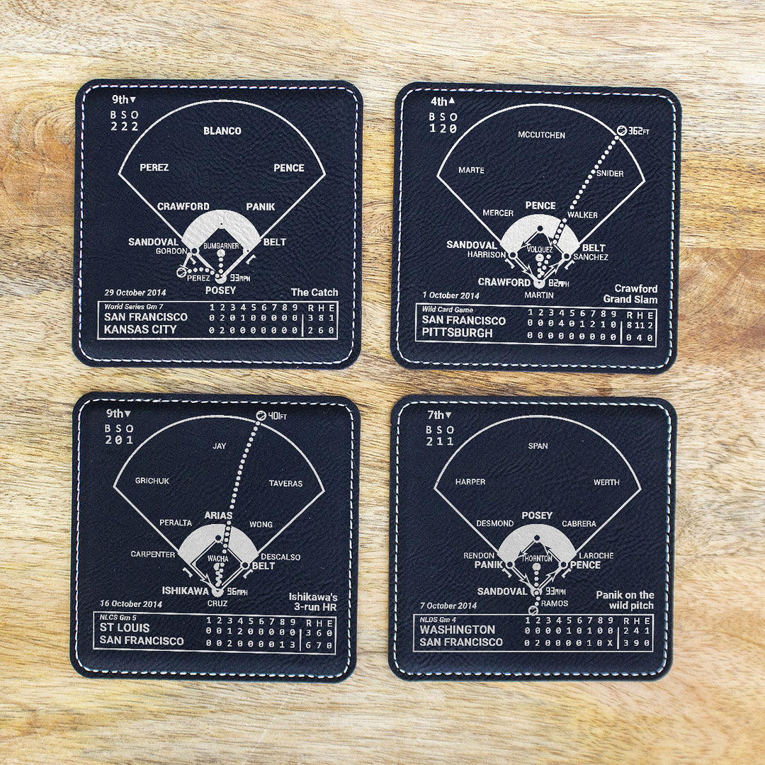 <b>2014 Champions</b> Giants Plays: Leatherette Coasters (Set of 4)