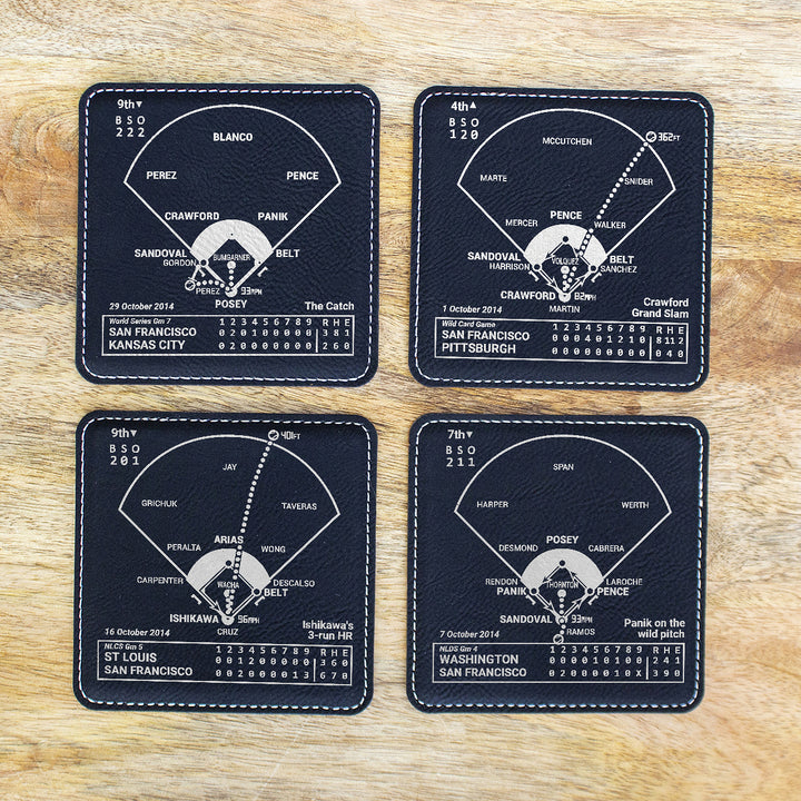 <b>2014 Champions</b> Giants Plays: Leatherette Coasters (Set of 4)