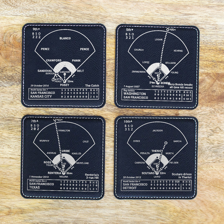 San Francisco Giants Greatest Plays: Leatherette Coasters (Set of 4)