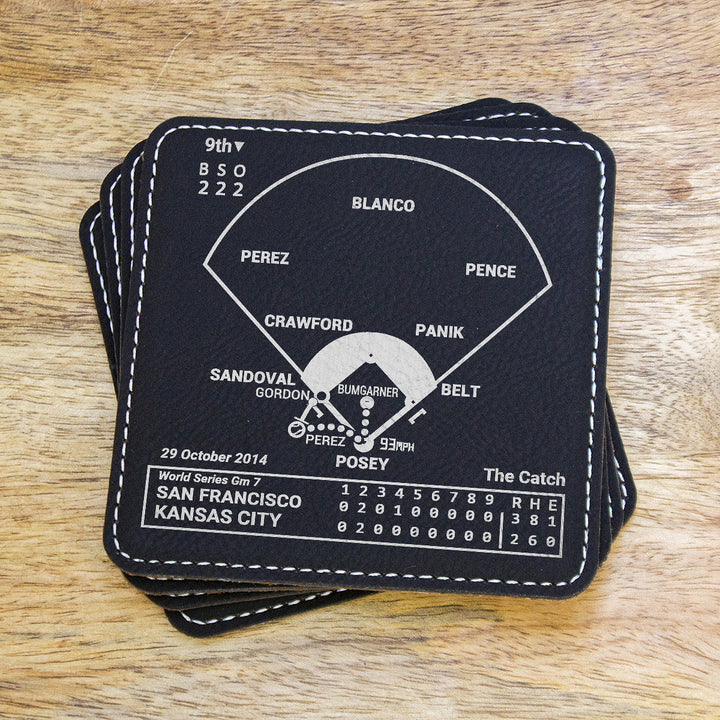 San Francisco Giants Greatest Plays: Leatherette Coasters (Set of 4)