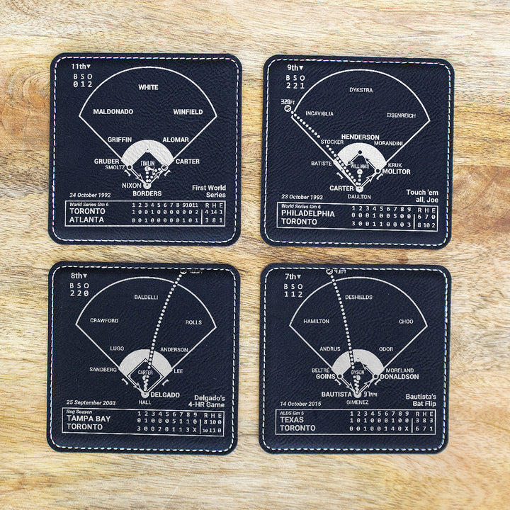 Toronto Blue Jays Greatest Plays: Leatherette Coasters (Set of 4)
