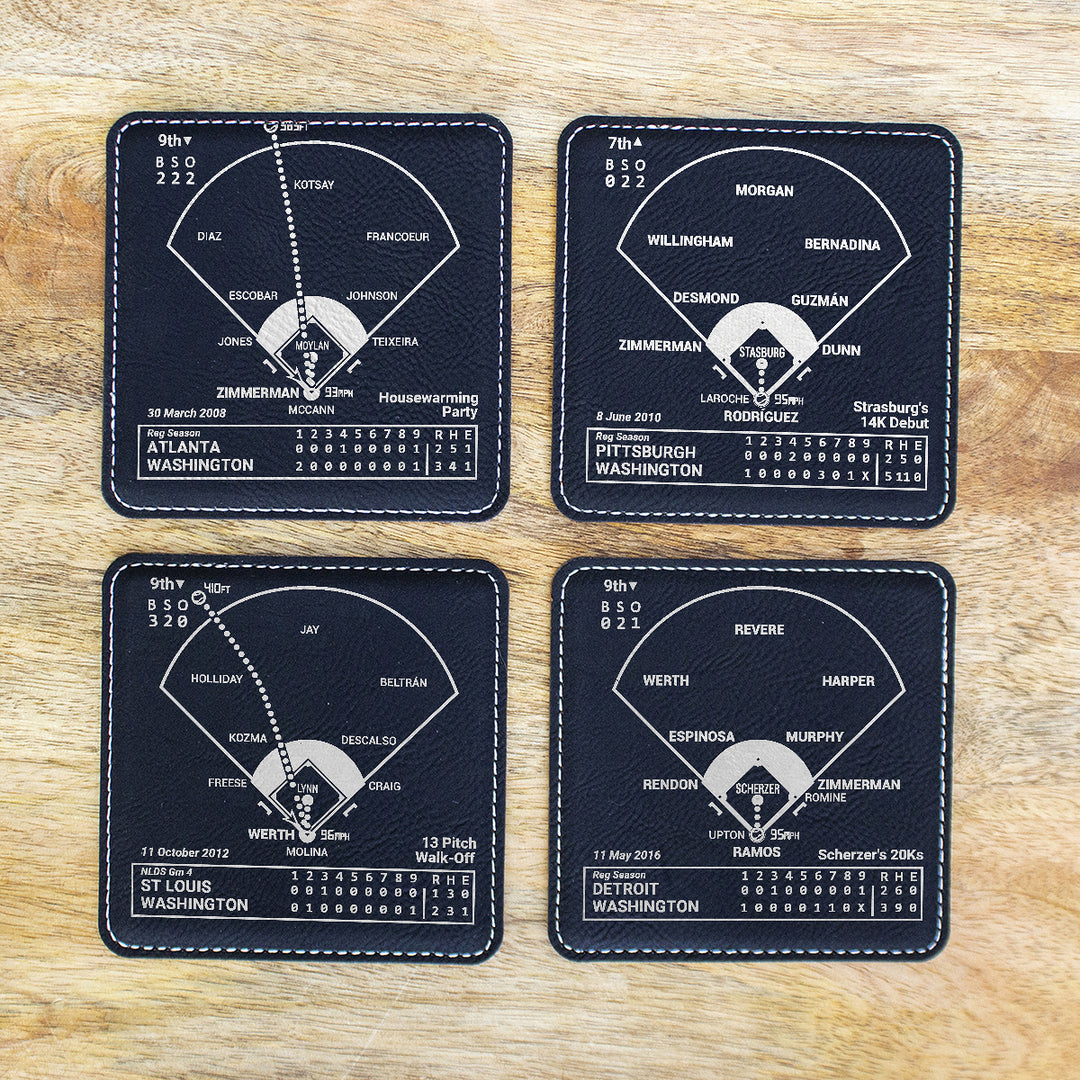 Washington Nationals Greatest Plays: Leatherette Coasters (Set of 4)