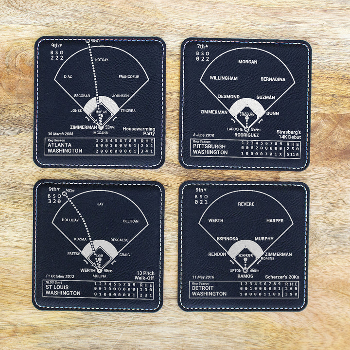 Washington Nationals Greatest Plays: Leatherette Coasters (Set of 4)