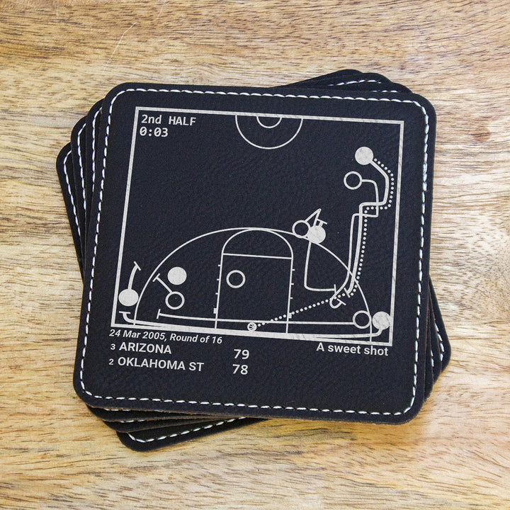 Greatest Arizona Basketball Plays: Leatherette Coasters (Set of 4)